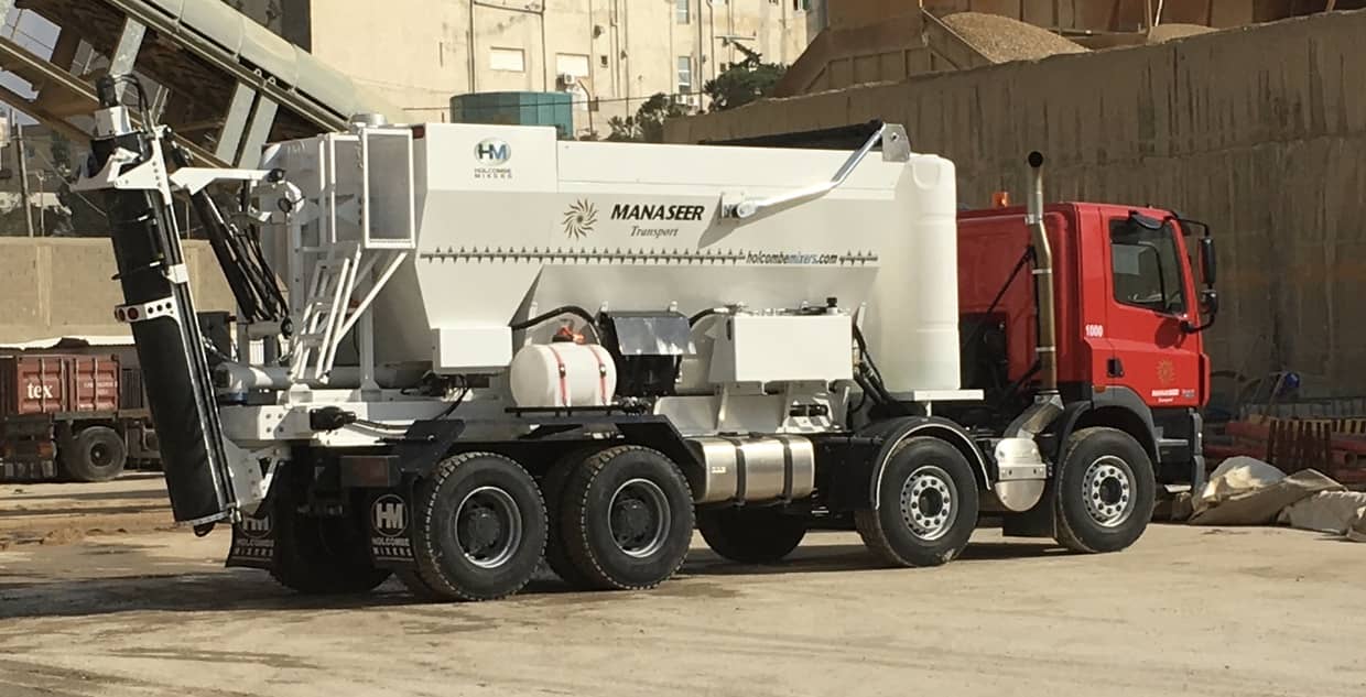 Manaseer transport trusts Holcombe mixers concrete trucks to get the job done right